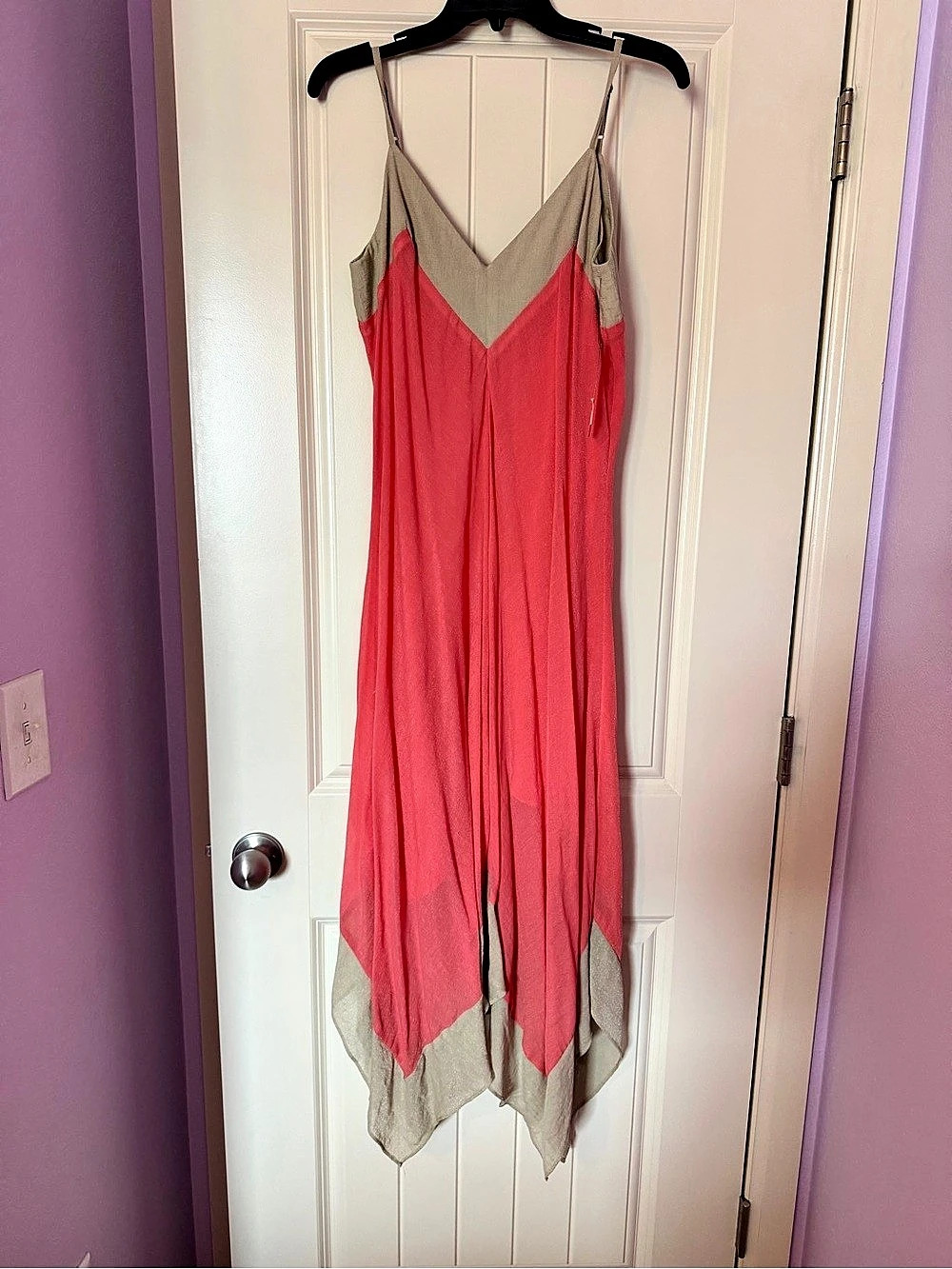NIC+ZOE Color Block Maxi Dress in Pink & Tan Size Medium NWT